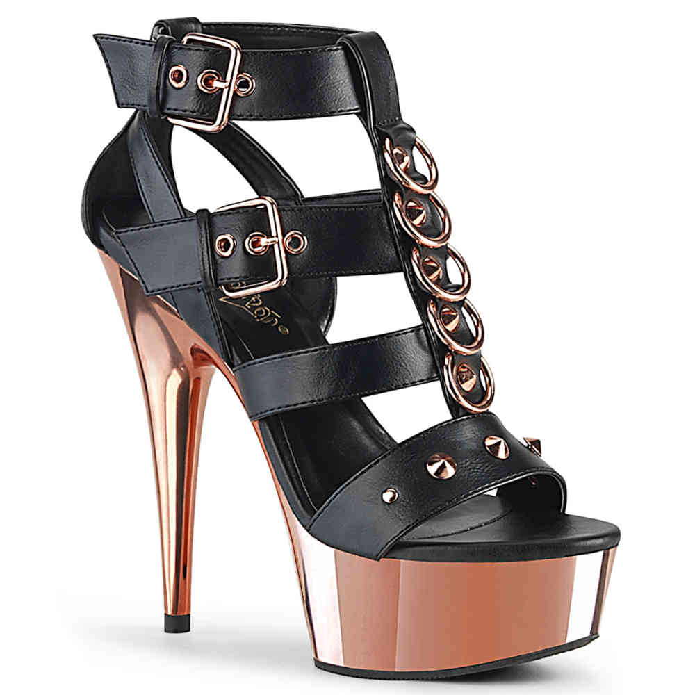 Pleaser - DELIGHT658 High heels - Black/Pink